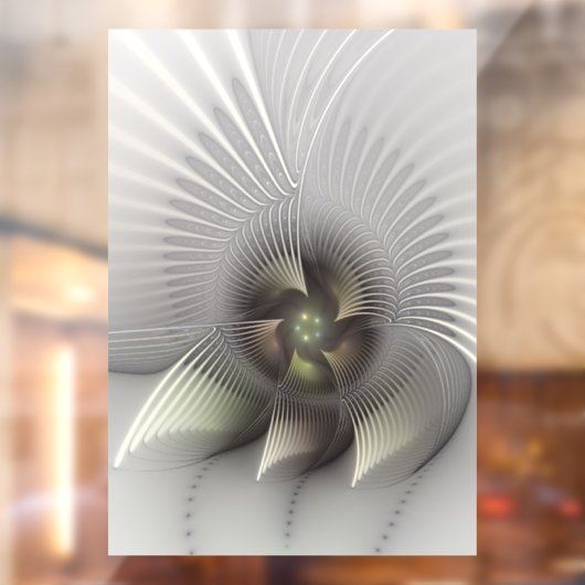 Autocollant Pour Fenêtre Art fractal Abstrait moderne en 3D (Feuille 2)