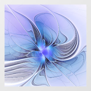 Autocollant Pour Fenêtre Art fractal moderne abstrait bleu lavande