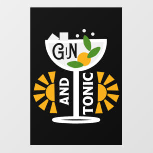 Autocollant Pour Fenêtre Art Gin Tonic Vintage