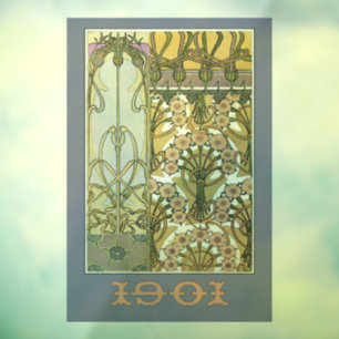 Autocollant Pour Fenêtre Art nouveau fleurs alphonse mucha art floral