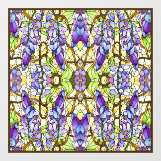 Autocollant Pour Fenêtre Art Nouveau Wisteria Faux Motif en verre tendu