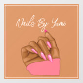 Autocollant Pour Fenêtre Artiste Ongulaire Élégante Typographie de Marque d (Feuille)