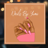 Autocollant Pour Fenêtre Artiste Ongulaire Élégante Typographie de Marque d