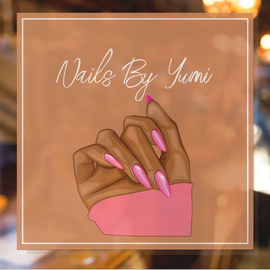 Autocollant Pour Fenêtre Artiste Ongulaire Élégante Typographie de Marque d