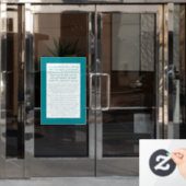 Autocollant Pour Fenêtre Asher Yatzar Hébreu Bénédiction Turquoise (Porte de bureau)