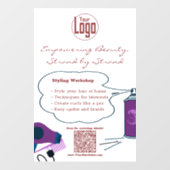 Autocollant Pour Fenêtre Atelier sur l'autonomisation de la beauté (Feuille)