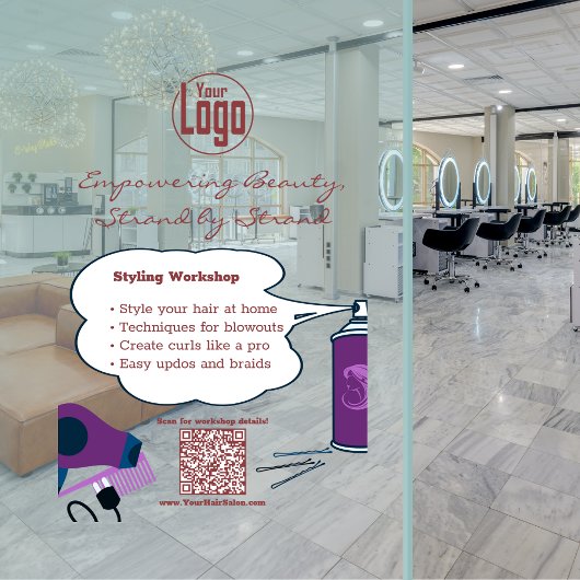 Autocollant Pour Fenêtre Atelier sur l'autonomisation de la beauté