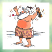 Autocollant Pour Fenêtre Attachement de fenêtre de Père Noël ivre (Feuille 3)