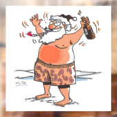 Autocollant Pour Fenêtre Attachement de fenêtre de Père Noël ivre (Feuille 2)