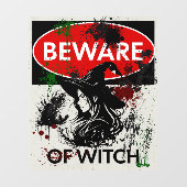 Autocollant Pour Fenêtre Attention aux signes sorciers (Feuille)