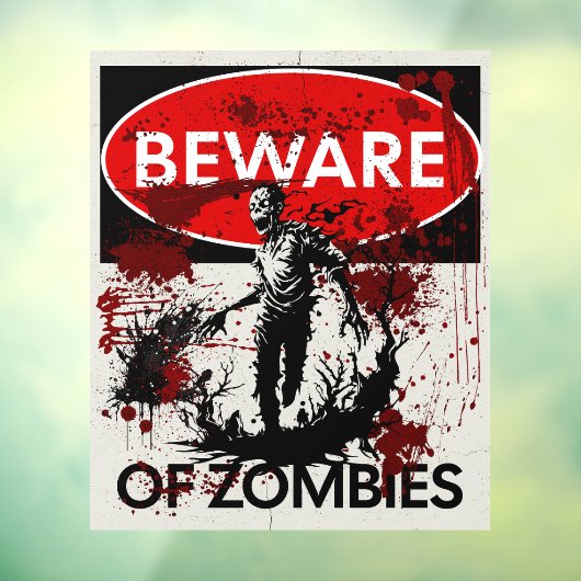 Autocollant Pour Fenêtre Attention aux zombies (Feuille 3)