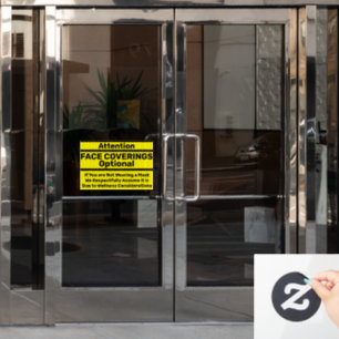 Autocollant Pour Fenêtre Attention couvre-visages facultatifs Fenêtre de bi