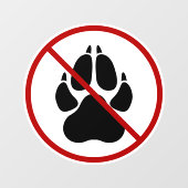 Autocollant Pour Fenêtre Aucun animal / Chien autorisé Chien noir Paw Silho (Feuille)