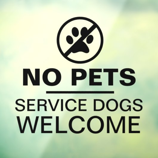 Autocollant Pour Fenêtre Aucun Animaux de Compagnie Chiens d'Assistance Bie (Feuille 3)