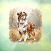 Autocollant Pour Fenêtre Australian Shepherd Dog Red Merle Aussie (Feuille 3)