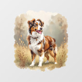 Autocollant Pour Fenêtre Australian Shepherd Dog Red Merle Aussie (Feuille)