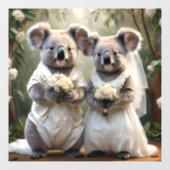 Autocollant Pour Fenêtre Australien Koala Bear Mariage blanc (Feuille)