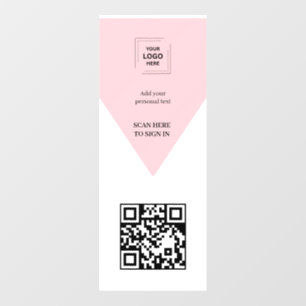 Autocollant Pour Fenêtre Autocollant de fenêtre d'affaires à code QR rose f