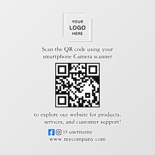 Autocollant Pour Fenêtre Autocollant de fenêtre d'affaires Code QR Vinyle D