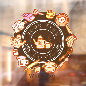 Autocollant Pour Fenêtre Autocollant de fenêtre de bienvenue cuisine mignon (Feuille 2)