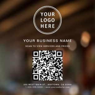 Autocollant Pour Fenêtre Autocollant de fenêtre de code QR de logo blanc po