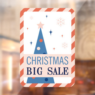 Autocollant Pour Fenêtre Autocollant de fenêtre de vente de Noël bleu vinta