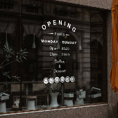 Autocollant Pour Fenêtre Autocollant de fenêtre des heures d'ouverture modi