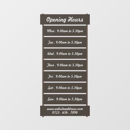 Autocollant Pour Fenêtre Autocollant de fenêtre d'heures d'ouverture à effe (Feuille)