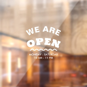 Autocollant Pour Fenêtre Autocollant de fenêtre Nous sommes ouverts Moderne