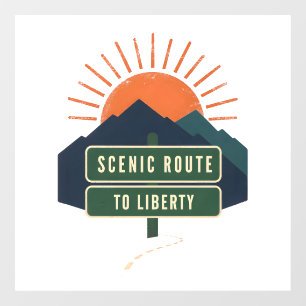 Autocollant Pour Fenêtre Autocollant de fenêtre Scenic Route To Liberty