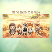 Autocollant Pour Fenêtre Automne Amis mignons Animaux Nom Fenêtre Clouer (Feuille 3)