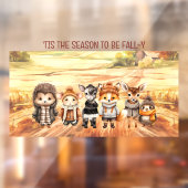 Autocollant Pour Fenêtre Automne Amis mignons Animaux Nom Fenêtre Clouer (Feuille 2)