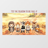 Autocollant Pour Fenêtre Automne Amis mignons Animaux Nom Fenêtre Clouer (Feuille)