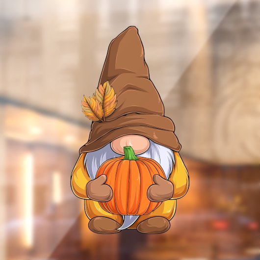 Autocollant Pour Fenêtre Automne Gnome Clair fenêtre automne (Feuille 2)