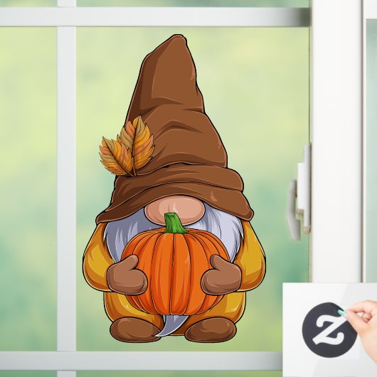 Autocollant Pour Fenêtre Automne Gnome Clair fenêtre automne (Maison)