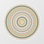 Autocollant Pour Fenêtre Automne Mandala Boho Hippie Art Abstrait rétro (Feuille)