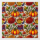 Autocollant Pour Fenêtre Automne Saison, pompes, fleurs /vitrail (Feuille)
