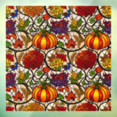 Autocollant Pour Fenêtre Automne Saison, pompes, fleurs /vitrail (Feuille 3)