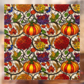 Autocollant Pour Fenêtre Automne Saison, pompes, fleurs /vitrail (Feuille 2)