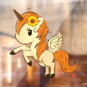 Autocollant Pour Fenêtre Automne Thanksgiving Unicorn Pegasus (Feuille 2)