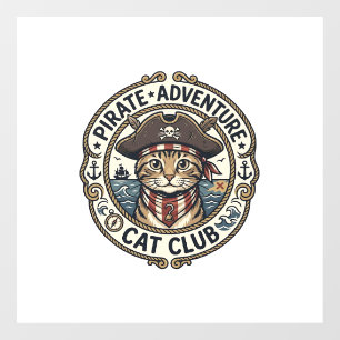 Autocollant Pour Fenêtre Aventure de pirate Chat POD Vector Art - Aventure