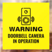 Autocollant Pour Fenêtre Avertissement Caméra Doorbell En Fonctionnement (Feuille 2)