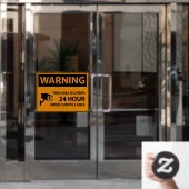Autocollant Pour Fenêtre Avertissement Cette Zone Sous 24 Heures Surveillan (Porte de bureau)