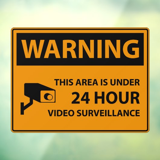 Autocollant Pour Fenêtre Avertissement Cette Zone Sous 24 Heures Surveillan (Feuille 3)