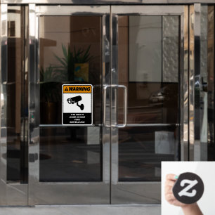 Autocollant Pour Fenêtre Avertissement Zone Sous Surveillance 24 Heures sur