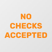 Autocollant Pour Fenêtre Avis de magasin d'entreprise n'acceptant pas de ch (Feuille)