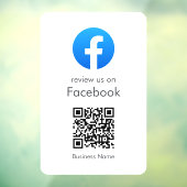 Autocollant Pour Fenêtre Avis Facebook | Code QR Entreprise Minimal Blanc (Feuille 3)