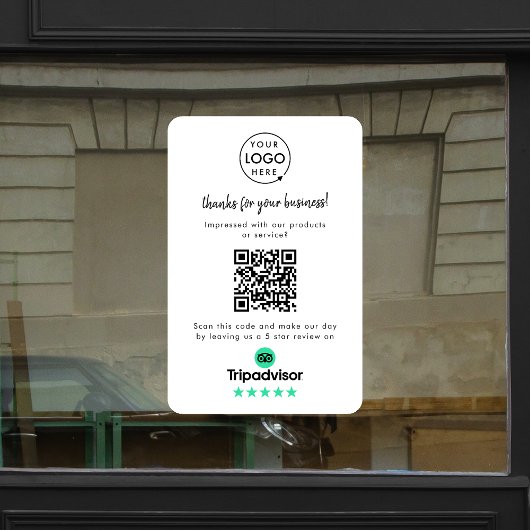 Autocollant Pour Fenêtre Avis Tripadvisor | Business Review QR Code