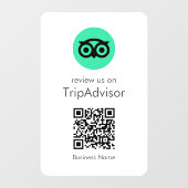 Autocollant Pour Fenêtre Avis Tripadvisor | Business Review QR Code (Feuille)