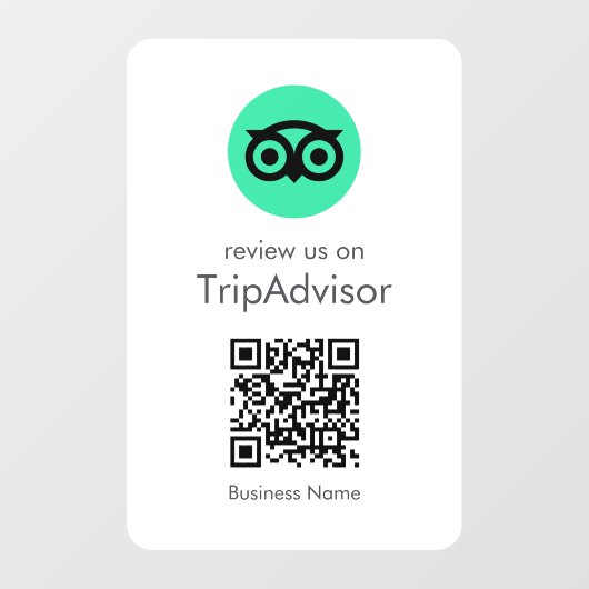 Autocollant Pour Fenêtre Avis Tripadvisor | Business Review QR Code (Feuille)